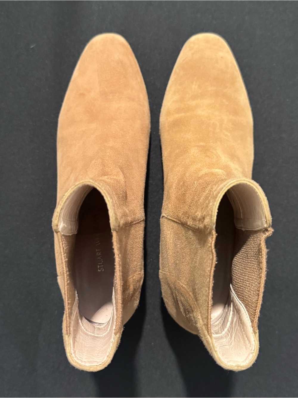 Stuart Weitzman Women's Suede Booties in Tan Suede / 5